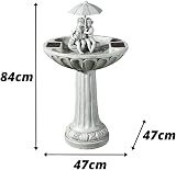 Garden Mile Solar Powered Umbrella Boy & Girl Water Fountain view 2