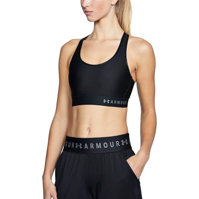 Under Armour Damen Mid Keyhole Sport BH, schnelltrocknendes Bustier, komfortable Funktionsunterwäsche mit Passform Kompressio