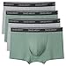 DAVID ARCHY Men's 4 Pack Underwear Ultra Soft Comfy Breathable Bamboo Rayon Trunks No Fly (S, Green/Gray)