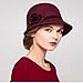 Maitose™ Women's Bow Wool Felt Bucket Hat Wine Red
