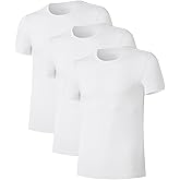 COLORFULLEAF Mens Bamboo Rayon Undershirts Crew Neck T Shirts Short Sleeve Slim Fit Tees Moisture Wicking 3 or 6 Pack