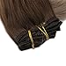 Full Shine 20 Inch Remy Hair Extensions Clip in Human Hair Ombre Clip in Hair Extensions for Thin Hair 120 Gram 10 Pcs Color 4 Brown and 18 Ash Blonde Double Weft