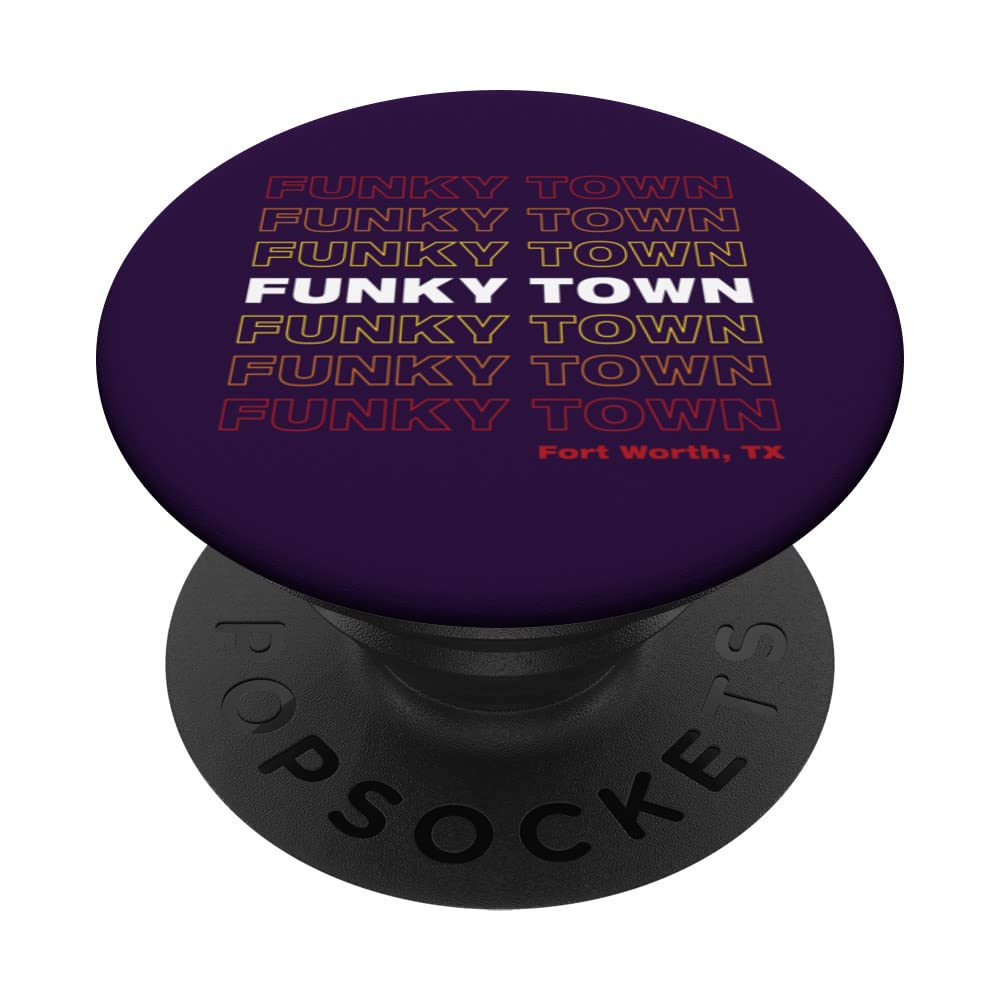 FUNKY TOWN Fort Worth TX Repeating Design In Rainbow Colors PopSockets Swappable PopGrip