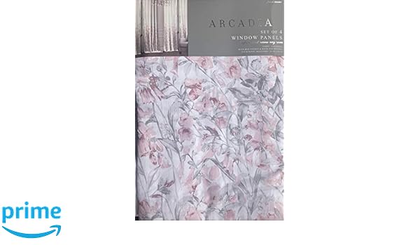 Amazon Com Arcadia Floral 4pc Window Curtains Set Pink Floral