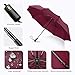 Bodyguard Windproof Travel Umbrella, 10 Ribs Folding Umbrella with Teflon Coating, Auto Open and Close Compact Umbrella with Gift Leather Case