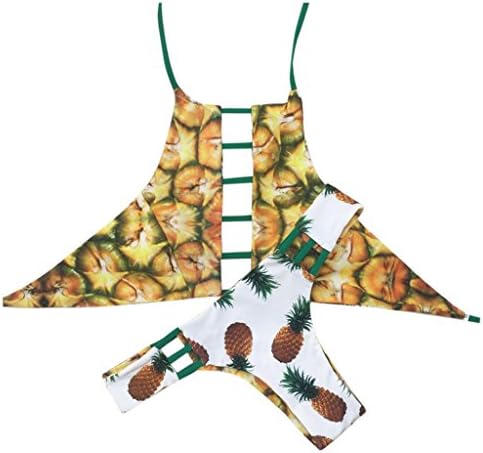 Teeta(TM) Women's Pineapple Fruit Print Two Piece Bikini Set Swimwear Swimsuit