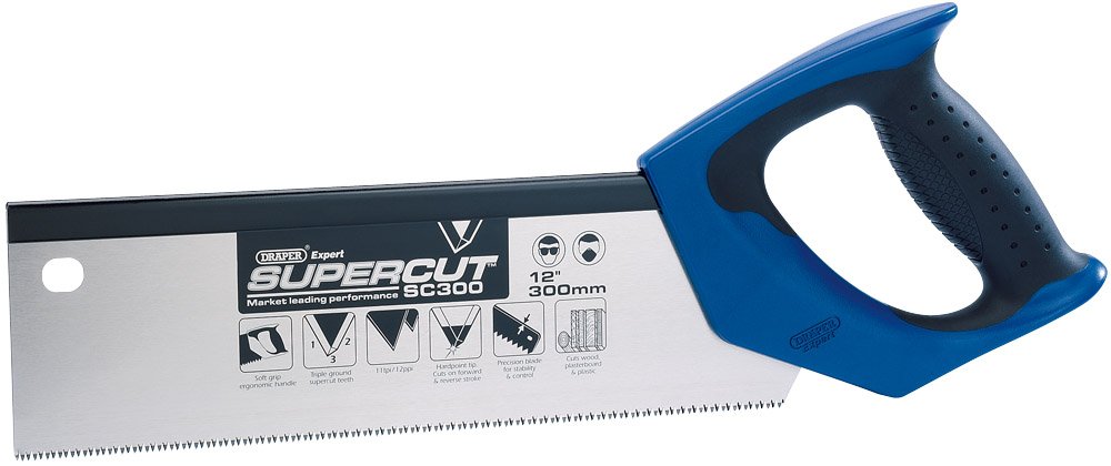 Draper 49280 Supercut 11TPI/12PPI Soft Grip Hardpoint Tenon Saw, 300mm