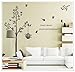 Cukudy Tall Black Tree with Birds and Birdcage Love's Secret Quote Wall Decal Sticker Decor