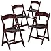 Flash Furniture Hercules Series Folding Chairs for Weddings and Formal Events, Stackable Commercial Event Seats with 1,000-lb. Static Weight Capacity, Set of 4, Red Mahogany