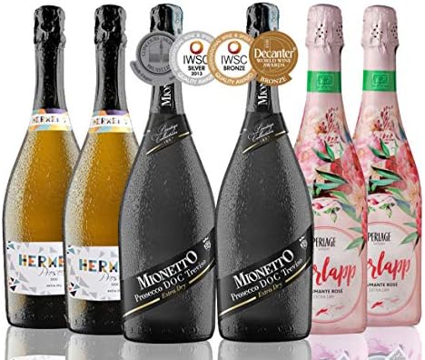 Award-Winning Prosecco Mionetto Hermelo and Perlapp Organic Rosé 6 bottles 75cl San Jamón