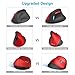 KINGTOP Wired & Wireless Ergonomic Vertical Mouse, Rechargeable Gaming Mouse, Red