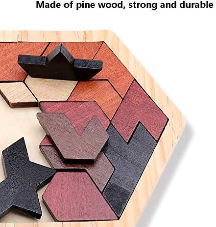 六角形のタングラムの頭の体操解きほぐしパズル幾何学形状のジグソーパズルのおもちゃクラシックな子供と大人のための手作りのパズル B086vj3w 1 104円