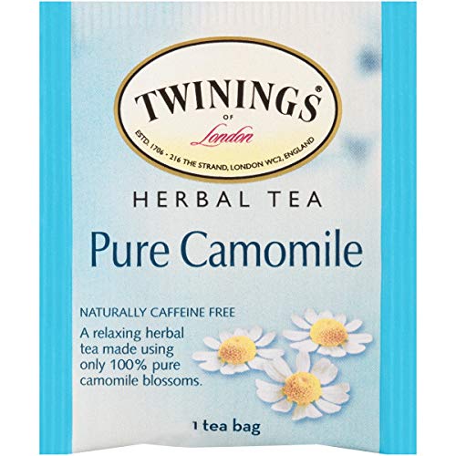 Twinings Pure Camomile Herbal Tea Individually Wrapped Bags, 20 Count