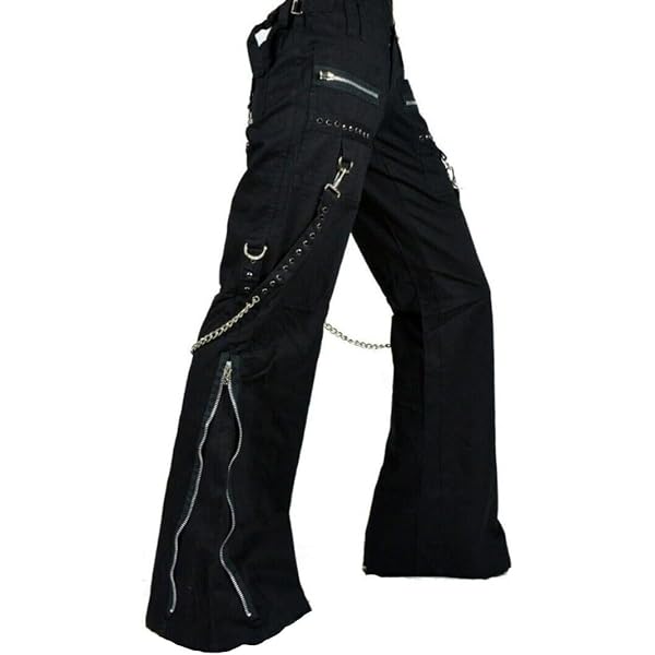 Unisex Gothic Chain to Chain Pants [Black/Black] Emo Goth Mall