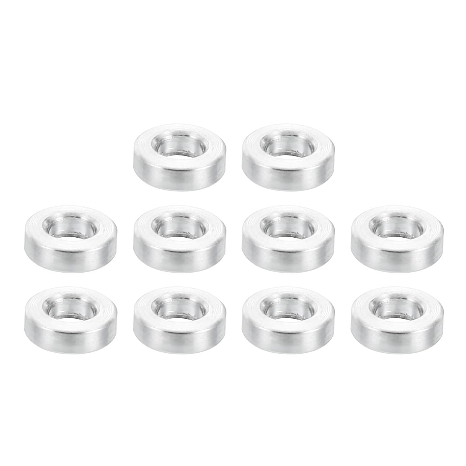 PATIKIL M2 Aluminum Spacers, 10 Pcs Metal Spacer Aluminum 2.6mm ID x 5mm OD x 1.5mm L Aluminum Spacer Screw Standoff Round for M2 Screw Bolts