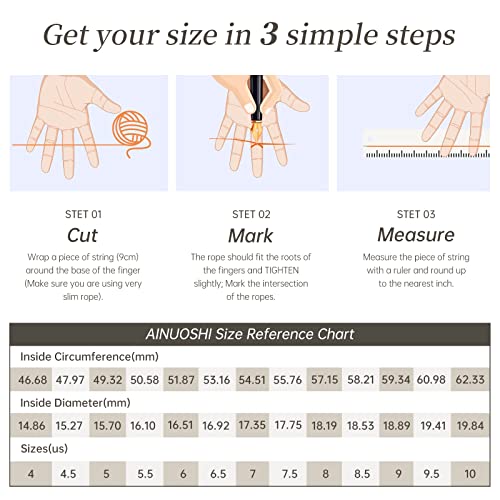 Engagement Ring Measure Ring Size With Floss AINUOSHI Carat