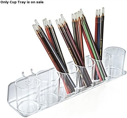 Count of 2 Clear Six Cup Tray Pegboard / Slatwall 13.75" W x 2.625" H x 2.75" D