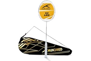 Hundred T-Rex 800 Strung Badminton Racket with Full Cover | 84 Grams | Maximum Tension ≤32 lbs (White)