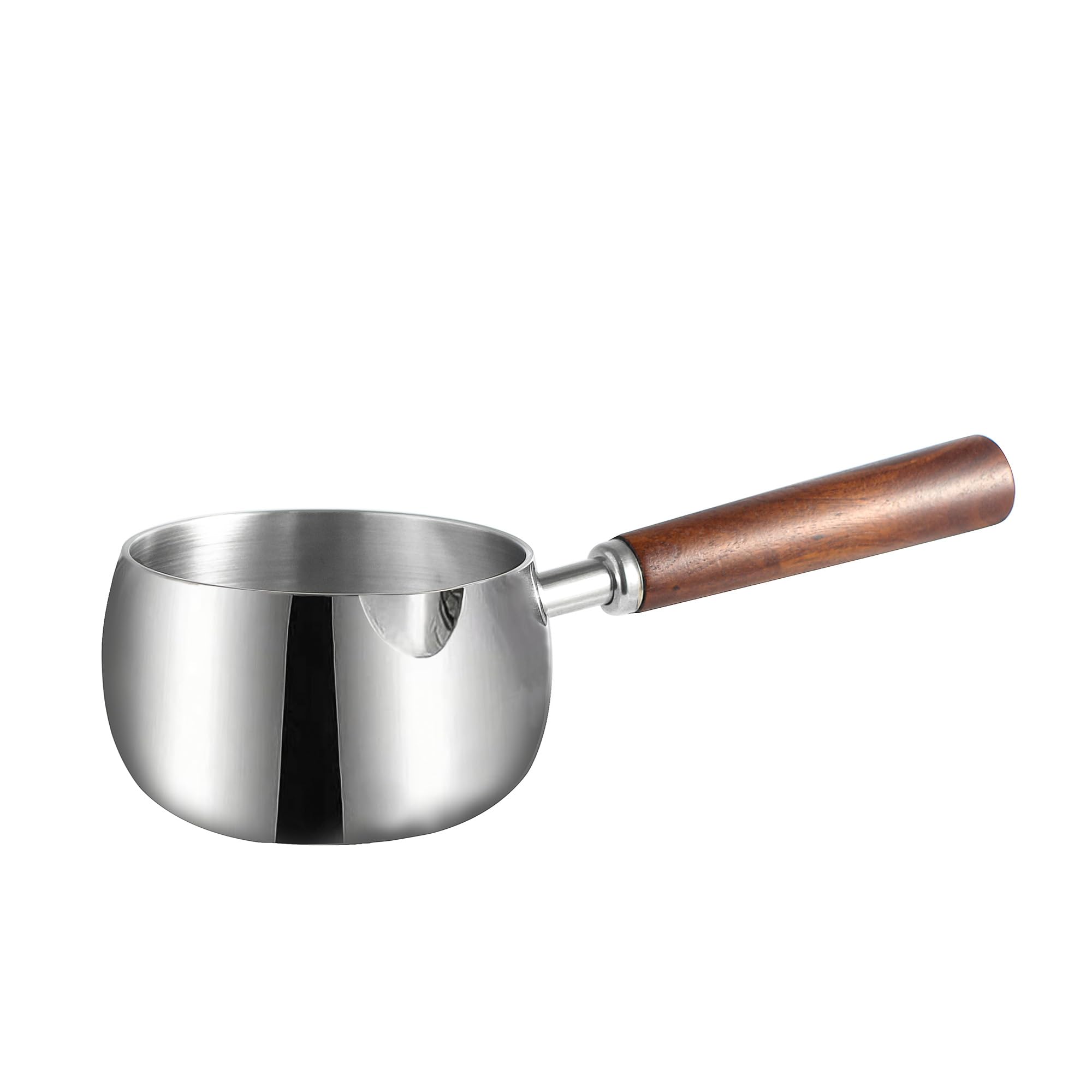 Photo 1 of IMEEA Milk Butter Warmer Pot 16.9oz SUS304 Stainless Steel Sauce Pot with Wooden Handle for Heating Milk, Melting Butter, Warming Sauces