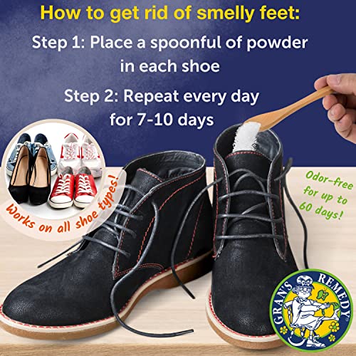 Gran's Remedy Natural Shoe Deodorizer and Foot Odor Eliminator Powder