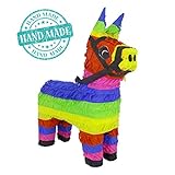 Aurabeam Original Classic Donkey Pinata (Rainbow Color) - Mexican Piñata - Handmade in Mexico