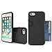 iPhone 8 Case/iPhone 7 Case, Molan Cano [Crazy Bumper] Dual Layer PU Case Wallet Cover with 1 Card Slot for Apple iPhone 8 (2017) and iPhone 7 (2016) - Metallic Black