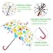 Kung Fu Smith Polka Dots Dome Bubble Umbrella for Women, Adult Big Clear Umbrella for Rain, Safe Manual Open
