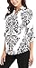 Casual Floral Print Pattern Shirts for Women Shirt 3/4 Cuffed Sleeves V Neck Blouses Ladies Blouses and Tops (Black, L)