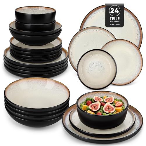 vancasso Amber Earthenware Crockery Set for 6 People, Y