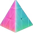 Jelly Windmill Speed Cube Pyramid Speed Cube Triangle Speed Cube 3x3x3 Stickerless Vivid Color Magic Cube Sturdy and Smooth Cube Puzzle Toys (Pyramid Speed Cube)