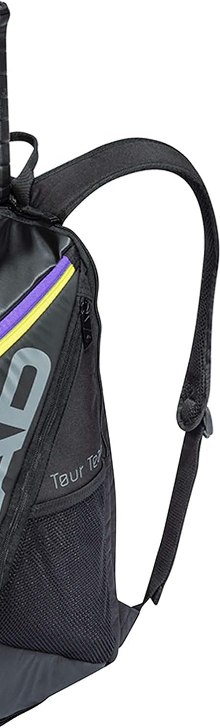 HEAD Tour Team Tennis Backpack 2 Racquet Carrying Bag w/Padded Shoulder Straps & Shoe Compartment - Black/Purple : Sports & Outdoors