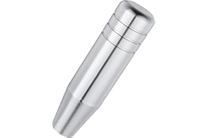 Abfer 5" Heavy Weighted Shifter Knob, Aluminum Alloy Car Gear Lever Stick Shift Handle Fit Most Automatic Manual Vehicle (Silver)