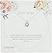 Dogeared Best Mom Flower Card Large Bezel Pearl Pendant Chain Neckalce, Sterling Silver, 16