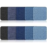 Iron On Patches – 10 Pcs Denim Patches for Clothing – 5 Colors – Easy to Apply – Practical & Versatile – Ideal for Repairing, Decorating, Reinforcing, Arts & Crafts (10 Patches Pack)