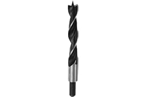HARFINGTON Brad Point Drill Bits 15mm(38/64") Dia Straight Steel Round Shank Drill Metric Brad Point 3.9" Drilling Depth Spiral Twist Drill Bits for Carpenter Woodworking Plastic Rubber