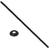 Westbrass A3636A-62 1/2" IPS x 36" Round Ceiling Mount Shower Arm with Flange, Matte Black