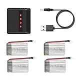 AKASO A200 Drone 3.7V 500mAh 4 Pack Lipo Batteries Charger with 4 in 1 Battery Charger A200 X5C 4CH 2.4GHz Quadcopter Drone