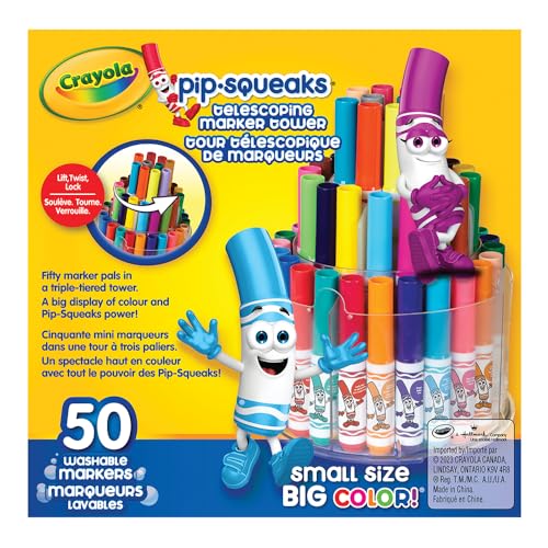 Crayola 50 CT Washable Pip Squeaks Telescoping Marker Tower, Multi Color 2