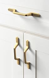 Goo-Ki 6 Pack Brushed Gold Cabinet Handle Drawer