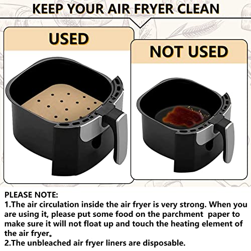300pcs 8.5 Inch Air Fryer Parchment Paper Liners Square Air Fryer