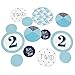 Two Much Fun - Boy - Confetti and Balloon 2nd Birthday Party Decorations - Combo Kit