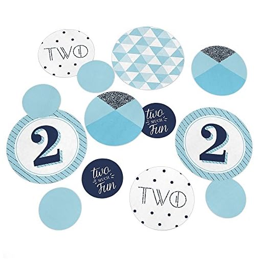 Two Much Fun - Boy - Confetti and Balloon 2nd Birthday Party Decorations - Combo Kit - Image 4