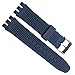 GreenOlive Silver Plated Stainless Steel Buckle Waterproof Silicone Rubber Watch Strap Watch Band (17mm, Navy Blue)