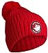 CANADA WEATHER GEAR Girls Winter Knit Ribbed Beanie Hat with Fur Pom Pom, Red'