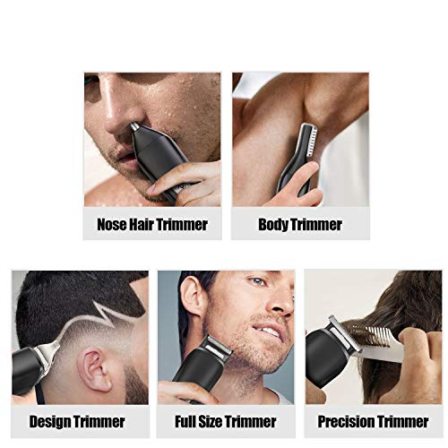 Beard Trimmer for Men Hair Clippers 6 in 1 Hair Trimmer Pro Haircut Kit Cordless USB Rechargeable Waterproof Fast Charge