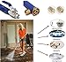 Bymlt Extendable High Pressure Power Washer Wand - Magic Power Water Hose Nozzle, Flexible Garden Watering Sprayer for Car Wash and Window Washing with Free Scrubbing Mitt (Blue)
