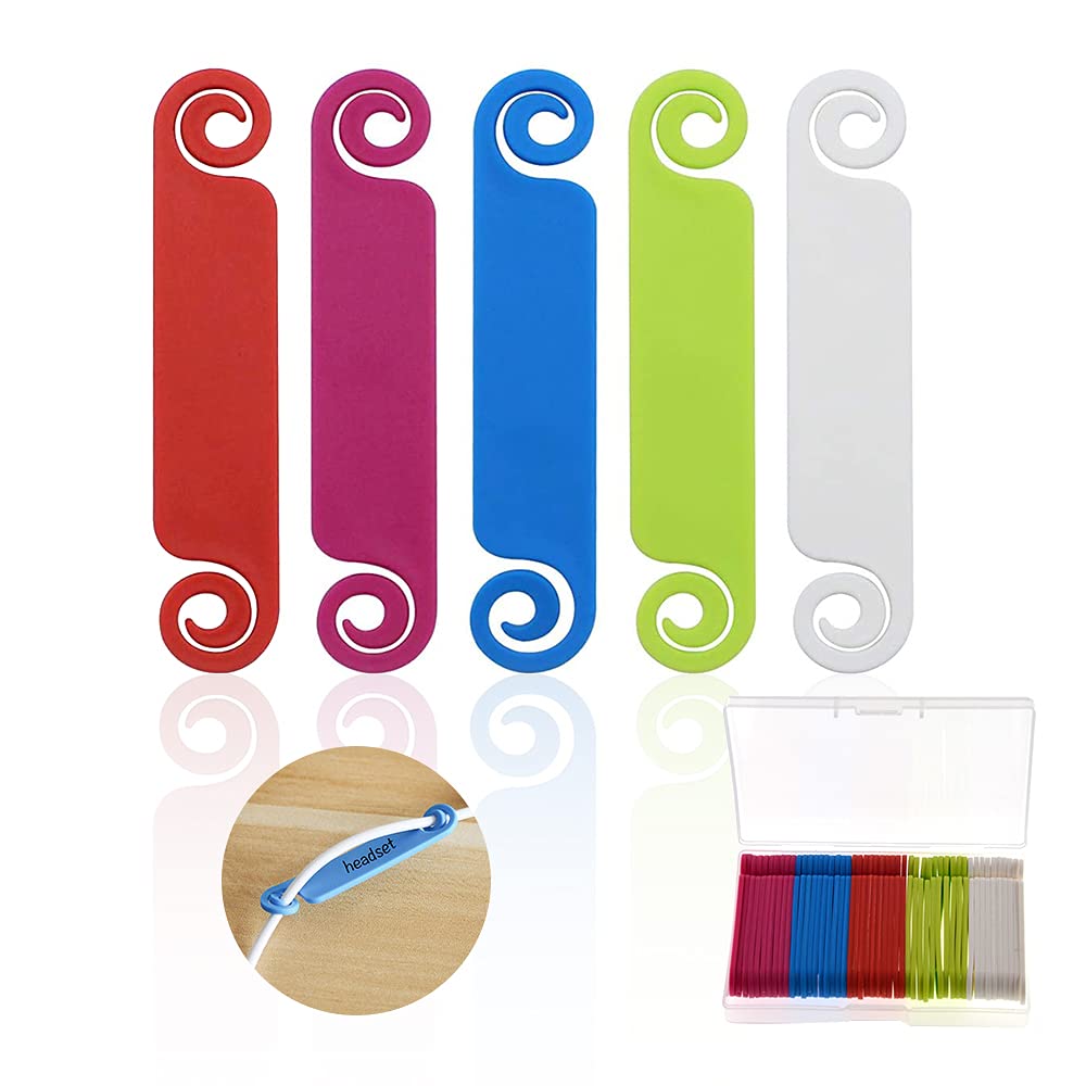 YIXISI 50 PCS Durable Cable Identification Tags, Cable Tags for Marking Wires, Waterproof, 5 Colors