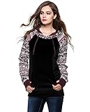 Bluetime Womens Fall Winter Long Sleeve Floral Print Pullover Hoodie Sweatshirt