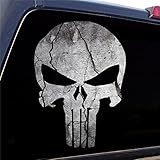 Punisher Skull Cracked Rock Stone Military Decal Sticker Graphic - 4 Sizes Available (18