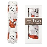H&T Extra Soft Eco-friendly Organic Bamboo Muslin Baby Swaddles Blanket,47